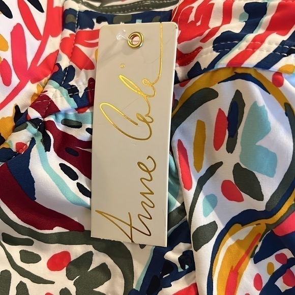 Anne Cole MULTI Watercolor Paisley Twist Underwire Tankini Swim Top - Picture 8 of 9